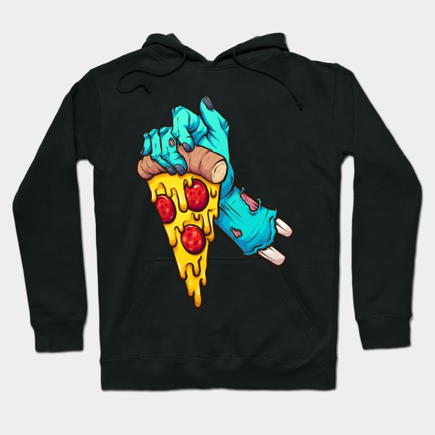 Zombie pizza Hoodie by memoangeles